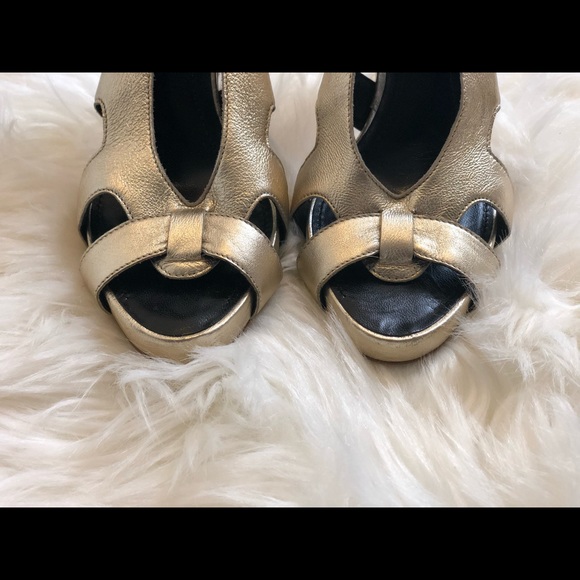 Givenchy Gold Open Toe Heels - Picture 7 of 8